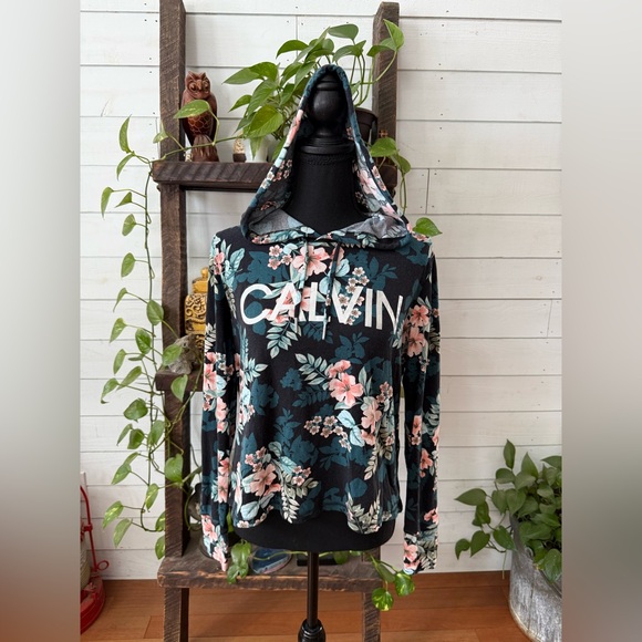 Calvin Klein Performance Floral Top - Teal with Pink Accents - Picture 14 of 17